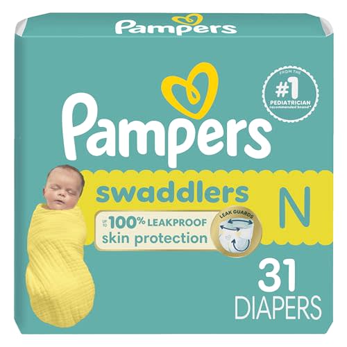 Pampers Baby Diapers - Swaddlers - Size 0, 31 Count, Ultra Absorbent Disposable Newborn Diaper