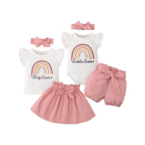 BIRTHDAY SHARK Big Sister Little Sister Matching Outfits for Girls