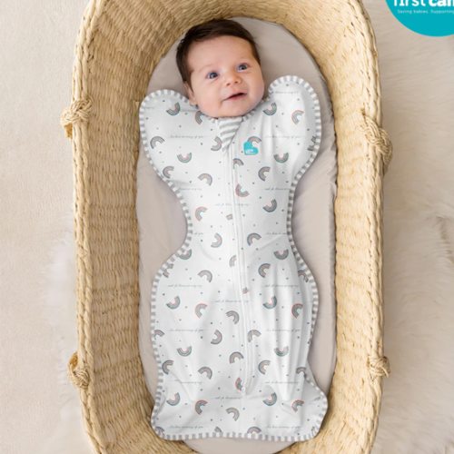Swaddle Up™ 1.0 TOG Cotton White Rainbow Dream