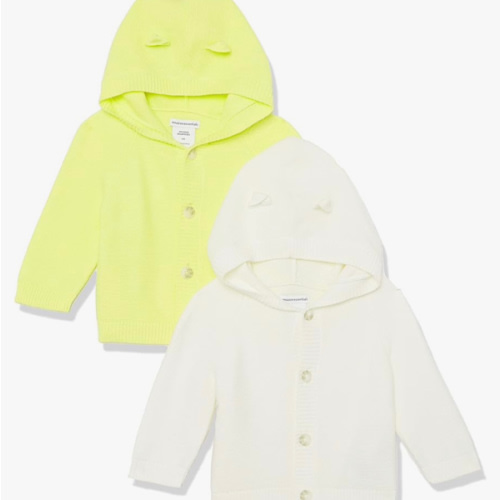 Amazon Essentials Unisex Babies' Hooded Sweater, Pack of 2