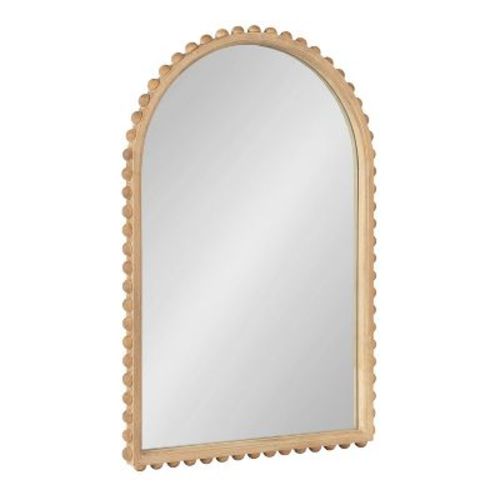 Kate & Laurel All Things Decor 20"x30" Beadbrook Arched Wall Mirror Natural