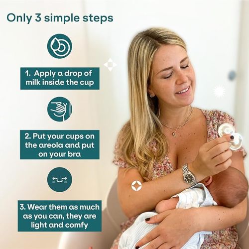 Koala Babycare The Original Silver Nursing Cups - Nipple Shields for Nursing Newborn -Breastfeeding Essentials - Protect and Soothe - Tri-Laminate Silver - Standard Size - Regular - Trilaminate Silver