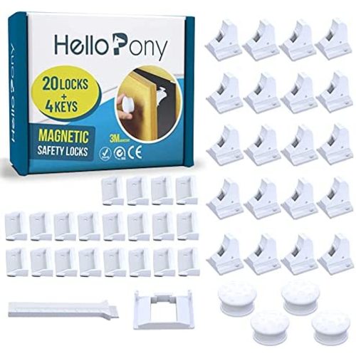 Adhesive Magnetic Child Safety Locks for Cabinets and Drawers