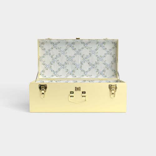 Petite Trunk - Yellow - Timeless Trellis / Embroidery