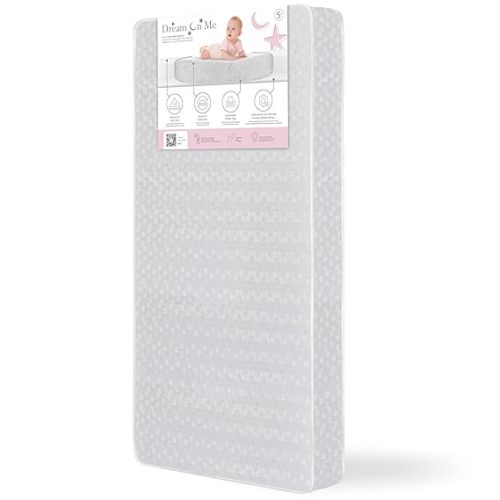 Dream On Me Honeycomb Orthopedic Firm Fiber Standard Baby Crib Mattress, Greenguard Gold and JPMA Certified, 5” Fiber Core Optimum Support, Fits Crib and Toddler Bed, Waterproof Vinyl Cover