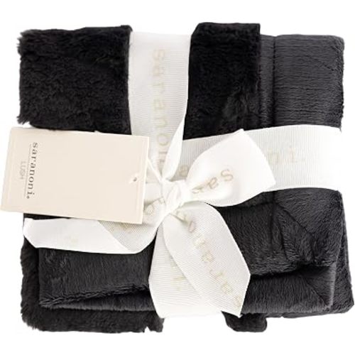 Saranoni Security Blanket Soft Infant Baby Blanket Charcoal Mini 15x20