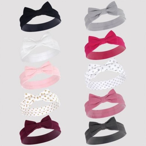 Hudson Baby 10pk Classic Bow Headbands - 0-24M