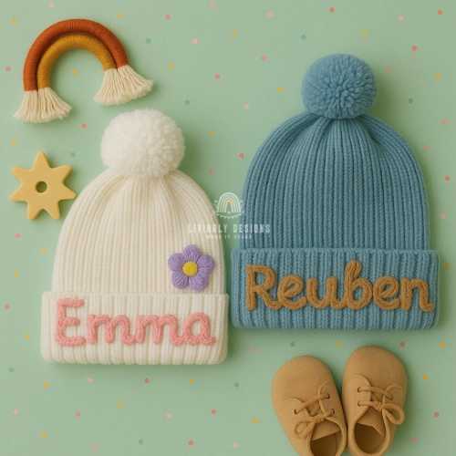 Custom Name Kids Beanie | Cute Personalized Name Hat | Toddler Winter Hat | Embroidered Beanie | Unique Gift Idea | Custom Baby Shower Gift