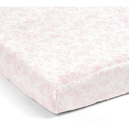 Lush Decor Garden of Flowers Soft & Plush Fitted Crib Sheet, 52"x 28", Pink