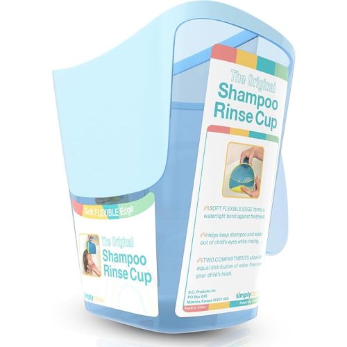 Shampoo Rinse Cup for Kids | Baby Bath Pail | Tear Free Baby Rinser Pail - Three Color Choices