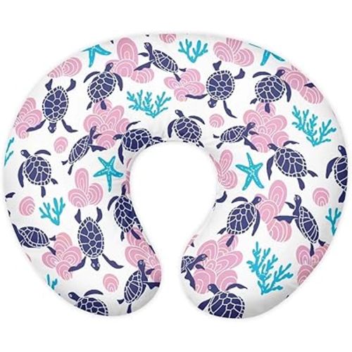 Nursing Pillow Cover for Newborn Infant, Turtle Starfish Print Soft Breathable Baby Nursing Pillow Cover Lightweight Stretch Breastfeeding Pillow Slipcover Cover