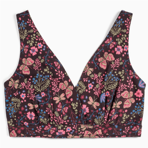Cross-Front Pull-Over Nursing & Maternity Bralette - Flower Child