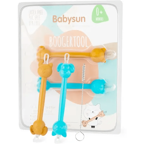 3 in 1 Baby Booger Remover and Baby Ear Cleaner Tool Baby Nose Cleaner with Soft Silicone End Dual Ear Wax and Snot Remover Safe Nasal Picker for Newborns Infants & Toddlers, BPA Free