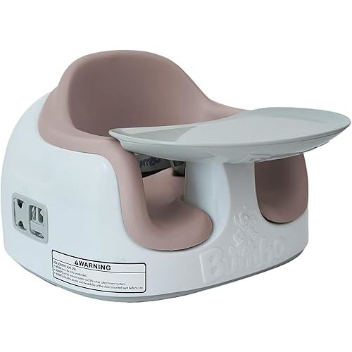 Bumbo 3-in-1 Multi-Seat for 6 to 36 Months, Travel Baby Feeding & Play Floor Seat, All-in-One Portable Booster with Tray & Toddler High Chair, Breige/Sonoran Rose