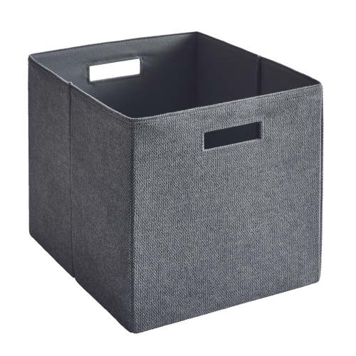 Better Homes & Gardens Collapsible Fabric Cube Storage Bin, Grey Textured