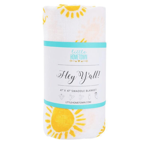 Hey Y'all! Swaddle Baby Muslin Swaddle Receiving Blanket – Little Hometown