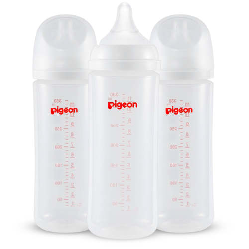 PP Wide Neck Anti-colic Baby Bottle 3 packs, 11.2 Oz(6+ months)(Not Gl – Pigeon