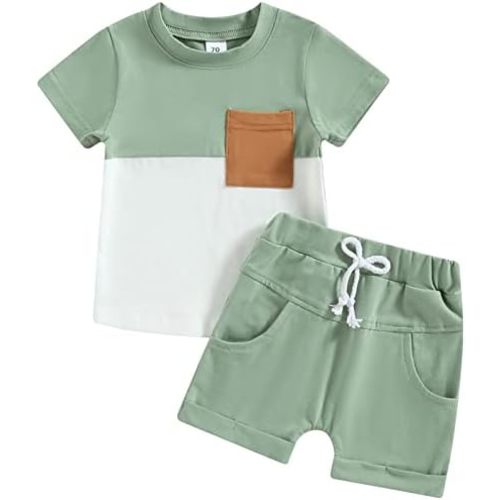Mubineo Infant Toddler Baby Boy Summer T Shirt Shorts Outfits Short Sleeve Tee Tops Clothes Set