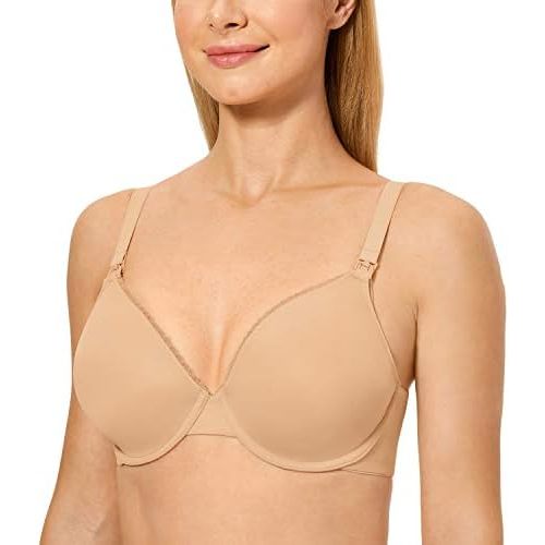 Gratlin Women's Underwire Nursing Bras Support Full Coverage Lightly Padded Maternity Bra for Breastfeeding