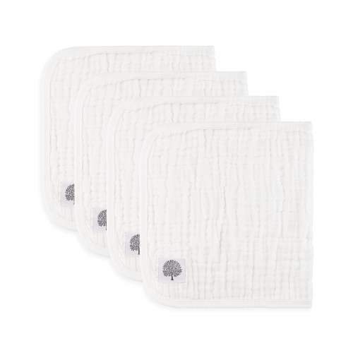 White Set - Muslin Burp Cloths (4 Pack)