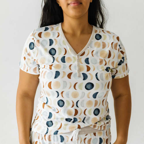 Luna Neutral Women's Short Sleeve Pajama Top – Little Sleepies