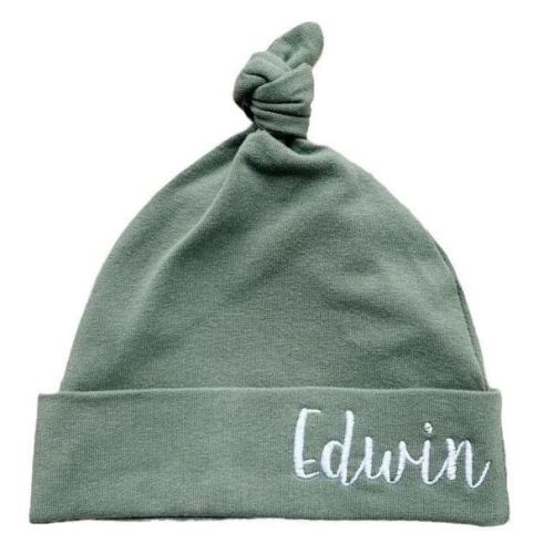 Personalized Embroidered Boy/Girl Newborn Hospital Cap | Suitable for 0-6 Months Baby Pure Cotton Single Layer Fetal Cap, Customized Baby Beanie, Gift for Newborn