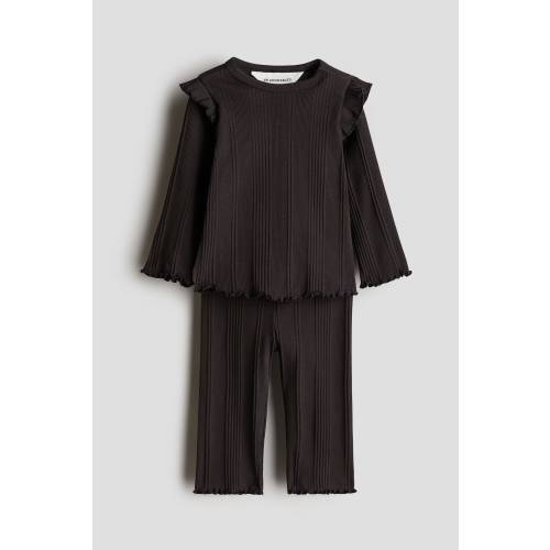 2-piece Ruffle-trimmed Cotton Jersey Set
