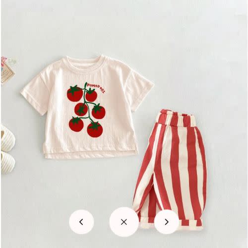 POMODORI Baby 2-Piece Tomato Casual Pants Set