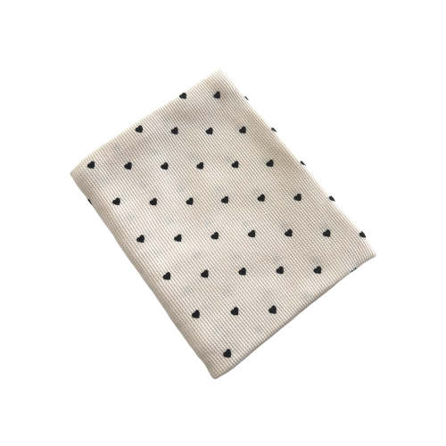 Organic Cotton Waffle Swaddle Blanket, Black Heart