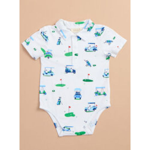 On The Green Polo Bodysuit in Blue | Tullabee