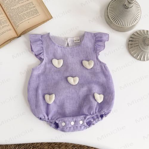 Baby Heart Duck Flutter Sleeves Bodysuit