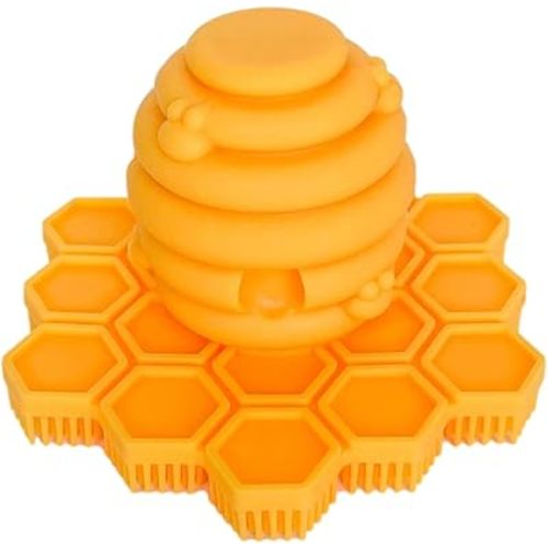 Big Bee, Little Bee - Kids Original ScrubBEE, 100% Silicone Childrens Bath Scrubber, Promotes Effective Independent Hand & Body Washing, As Seen on Shark Tank (Marigold)
