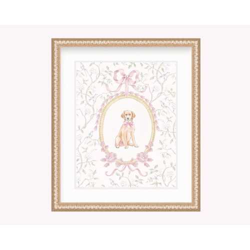 Nursery Art Print Custom Puppy with the bow // Grand Millennial art// Kids room // Nursery art
