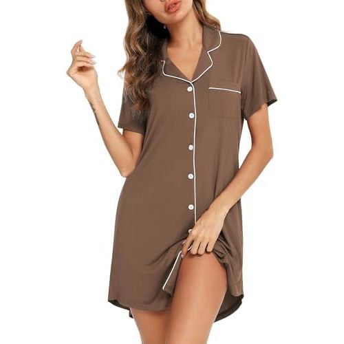 Leikar Maternity Nightgown For Women Nursing Pajamas Long Sleeve Sleepshirt