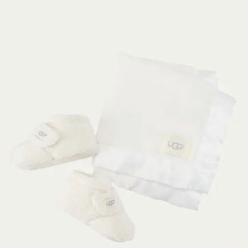 Girl's Bixbee Booties & Lovey Baby Blanket Set