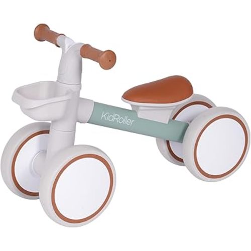 Kid's Balance Bikes for 1 Year Old Boys and Girls, 12-36 Months Toddler Ride-on with Adjustable Seat and a Front Basket, First Birthday Gifts (Green)