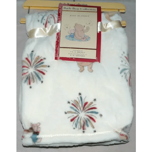 NEW Pooh Bear Collection Winnie The Pooh Baby Blanket Fireworks Hot Dog July 4