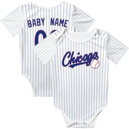 KREDE Baby Clothes Unisex Bodysuit Personalized Custom Baby Name Number for Boy Girl