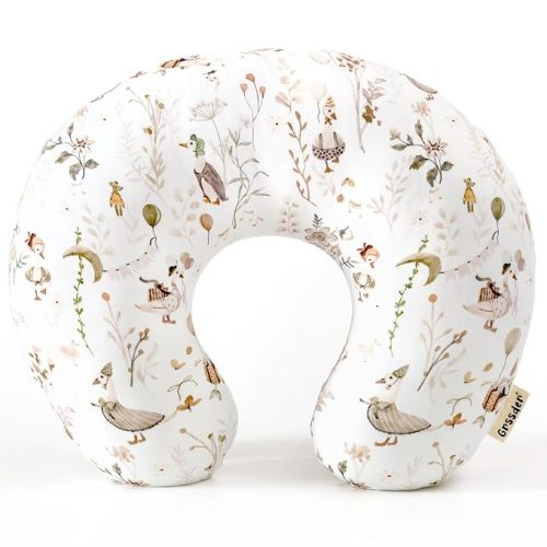 GRSSDER Nursing Pillow Cover Stretchy Minky Removable Nursing Covers for Breastfeeding Pillows, Ultra Soft Comfortable Slipcover for Boy and Girls, Cute Duck Pattern - Duck Party