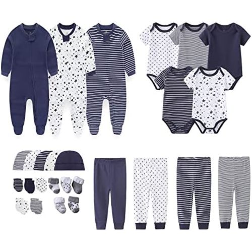 Newborn Layette Gift Set 27-Piece Baby Girl Clothes Bodysuits, Pants Essentials and Accessories 0-6Months