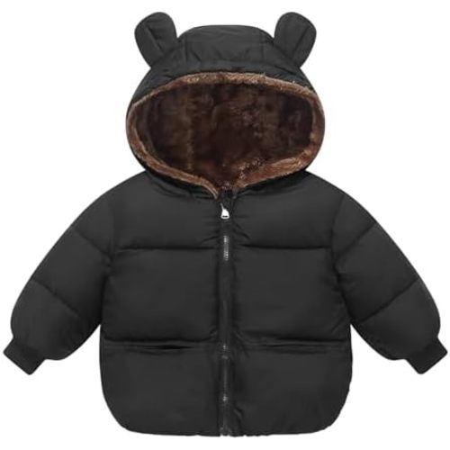 Toddler Coat with Thicken Fur Collar & Hoodie - Warm Winter Puffer Jacket