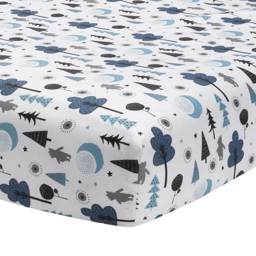 Disney Baby Forever Pooh White/Blue Bear Fitted Crib Sheet by Lambs & Ivy
