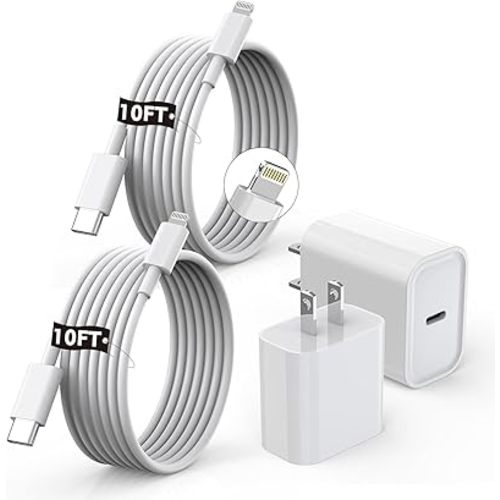[Apple MFi Certified]10FT Fast iPhone Charger,Extra Long Apple Charger Fast Charging 2Pack USB C Charger Block Plug + 10Foot Lightning Cable Cord for iPhone 14/Pro/Pro Max/Plus/13/12/11/XS/XR/X/SE2022