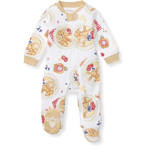 Burt's Bees Baby Boys' Sleep & Play PJs, 100% Organic Cotton One-Piece Zip Front Jumpsuit, Baby Boys Footie Pajamas & PJs