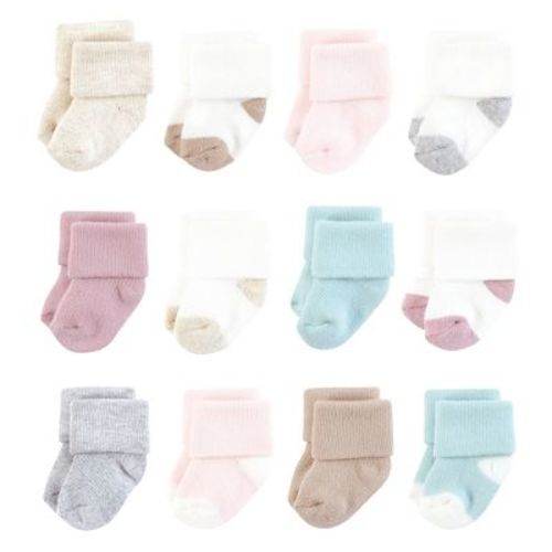 Hudson Baby Infant Girl Cotton Rich Newborn And Terry Socks, Girl Soft Asst Colors, 6-12 Months