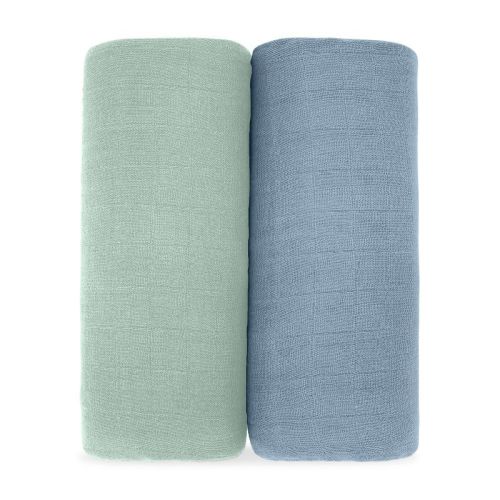 Muslin Swaddle Blankets Neutral Receiving Blanket For Boys And Girls By Comfy Cubs - Pack Of 1 - Pacific Blue