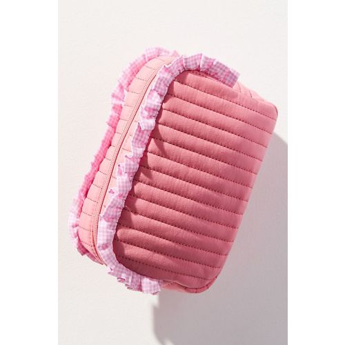 Ruffle Quilted Cosmetic Bag