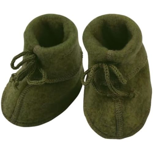 Infant Baby Warm Booties Socks with Ties, Organic Merino Wool Fleece