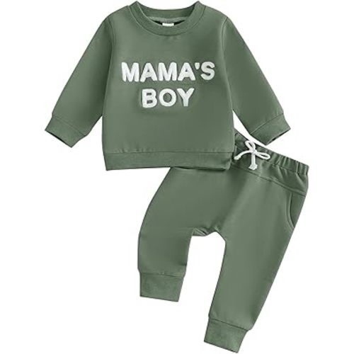 Baby Boy Fall Clothes, Infant Toddler Winter Outfits Letter Embroidery Long Sleeve Sweatshirt Pants Sweatsuit Set