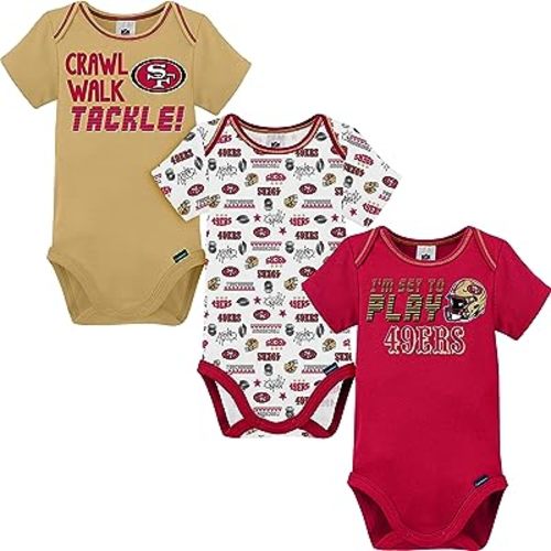 Gerber Baby NFL Team 3 Pack Short Sleeve Onesie Bodysuit